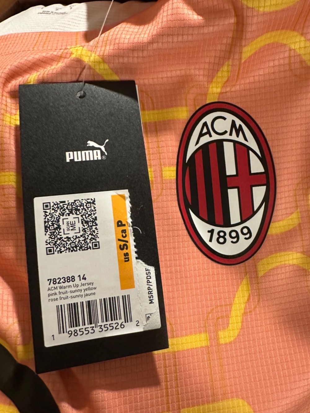 Puma dryCELL AC Milan Warm Up Soccer Jersey Size Men’s Small (NWT) - Picture 4 of 5